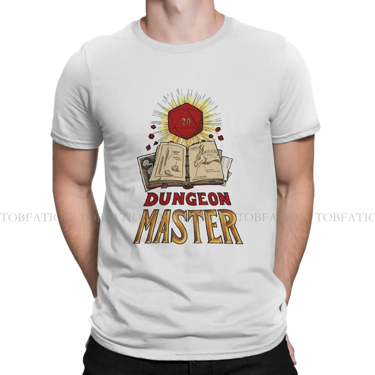 Dungeon Master Classic TShirt For Men DnD Game Camisetas Novelty T Shirt 100% Cotton Homme Printed Fluffy