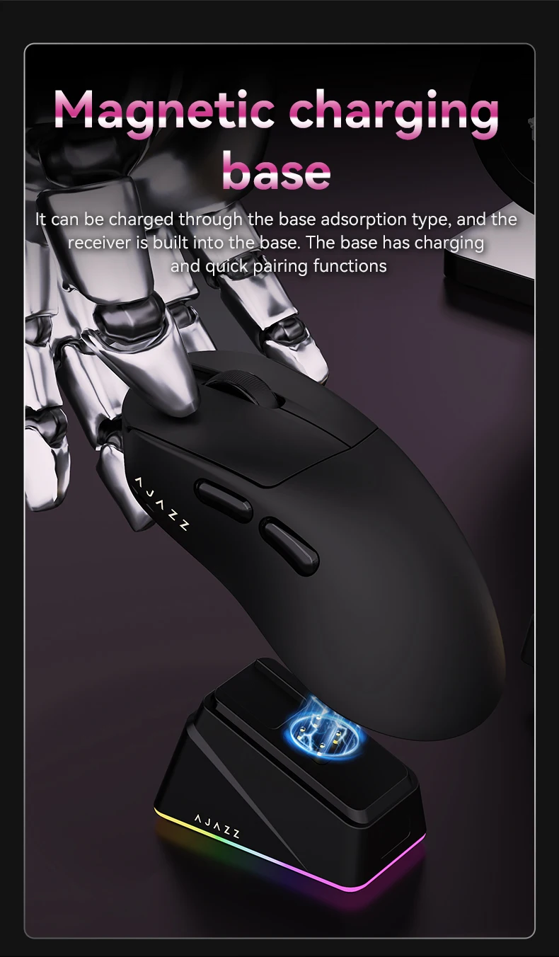 Ajazz aj179 apex/titan mouse para jogos sem fio paw3950 42000dpi