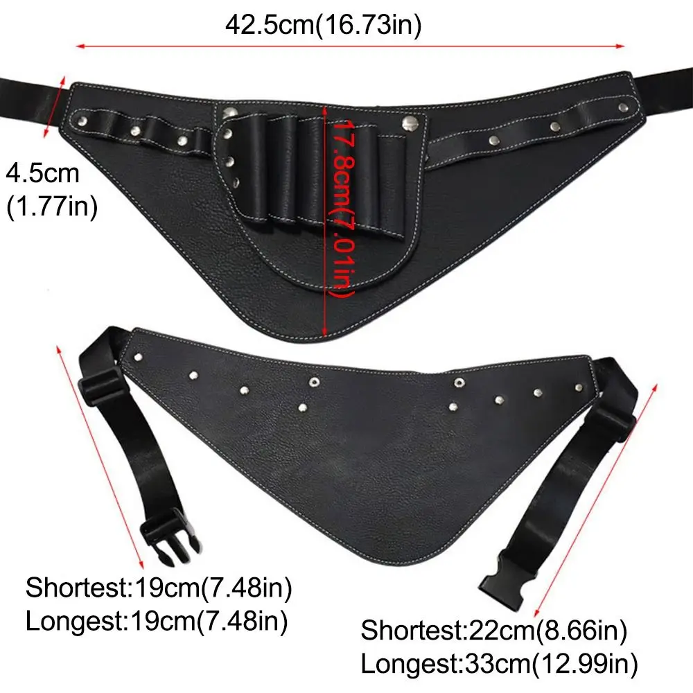 PU Leather Hairdressing Tools Bag Shoulder Belt Durable Barber Tools Bag Adjustable Waist Waist Belt Hairdressing Bag