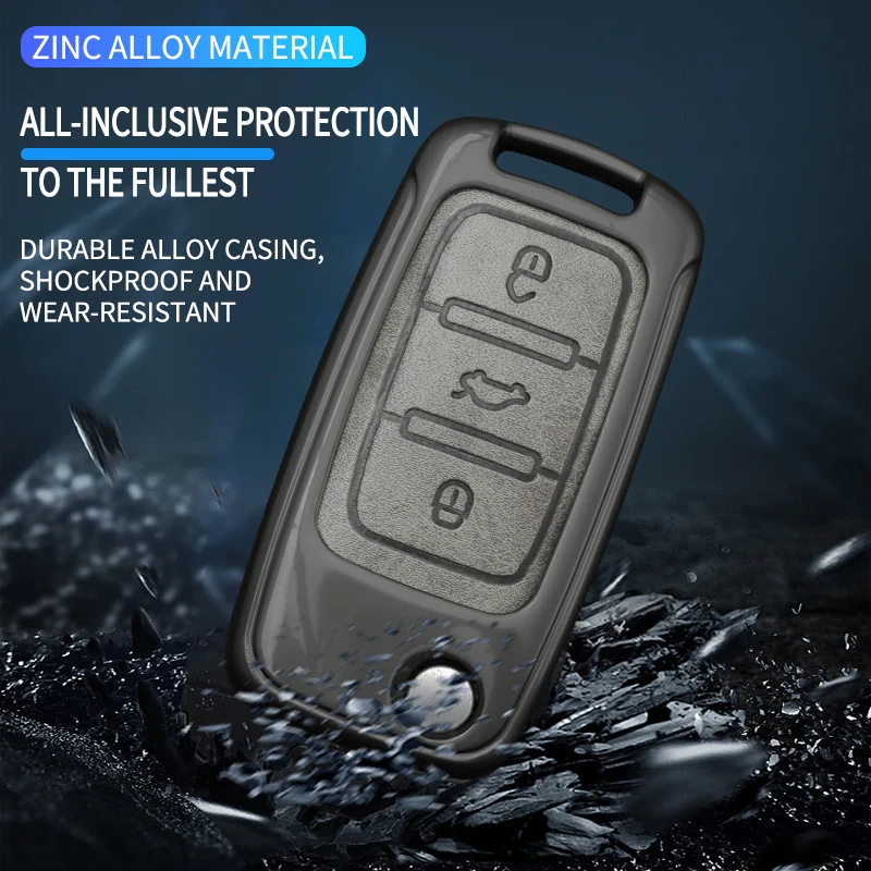 Alloy Leather Car Remote Key Case Cover for VW Volkswagen Polo Tiguan Passat B5 B6 B7 Golf 4 5 6 MK6 Jetta Lavida Accessories view 3