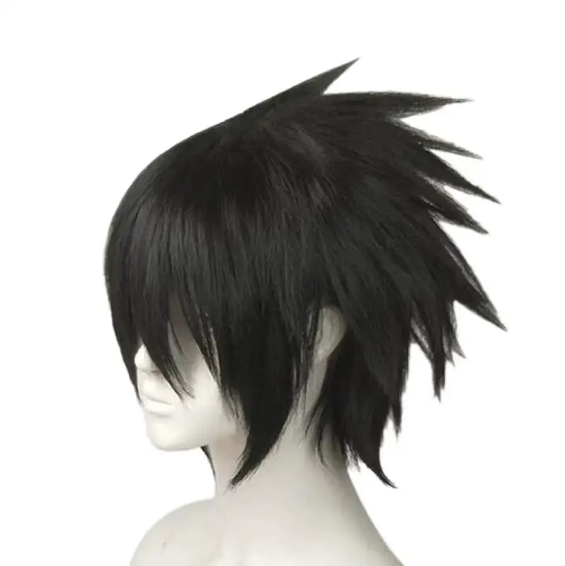 Hochwertige Sasuke Uchiha Cosplay Perücke Kurze Schwarze Hitzebeständige Synthetische Haare Anime Cosplay Perücken