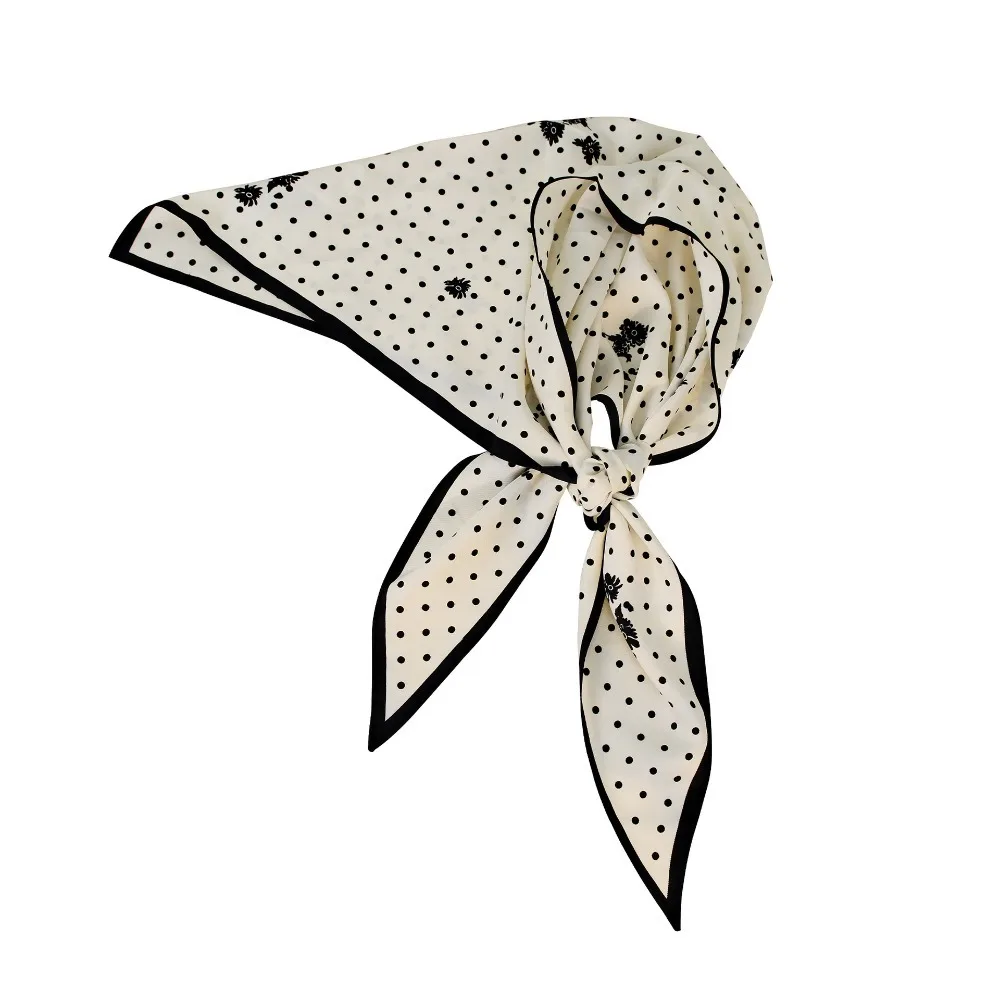 

Trendy Polka Dot Daisies Women's Headscarf Advanced Multifunctional Shawl Clothing Accessories Versatile Hip Curtain for Women