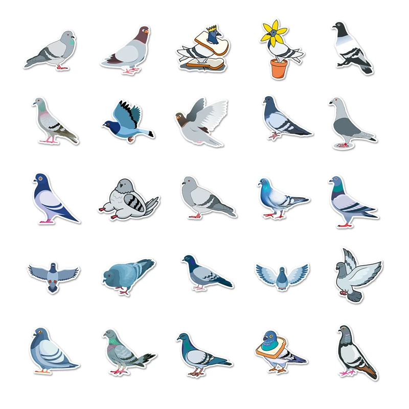 50pcs Pigeon animal Stickers decal scrapbooking diy pasters home decoration phone laptop waterproof cartoon