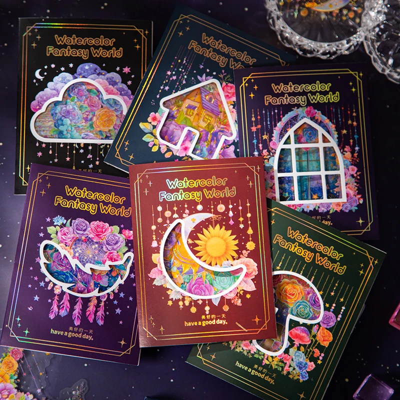 

6 упаковок/лот, акварельная фэнтезийная серия, милая ретро декоративная наклейка для домашних животных