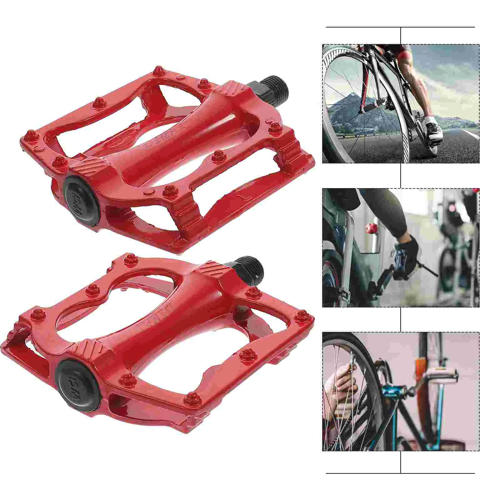 2Pcs Bikes Bicycle Pedals Mountain Flat Accessories Ball NonSlip 12X95X25CM SkyBlue Parts Outdoor Replacements Bearing Sealed