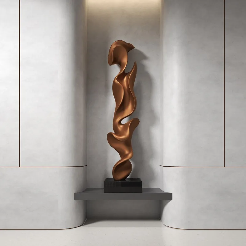 Modern Abstract Art Living Room Decorations Home Hotel Crafts Floor Decoration Sculpture 88cm Electroplating Resin