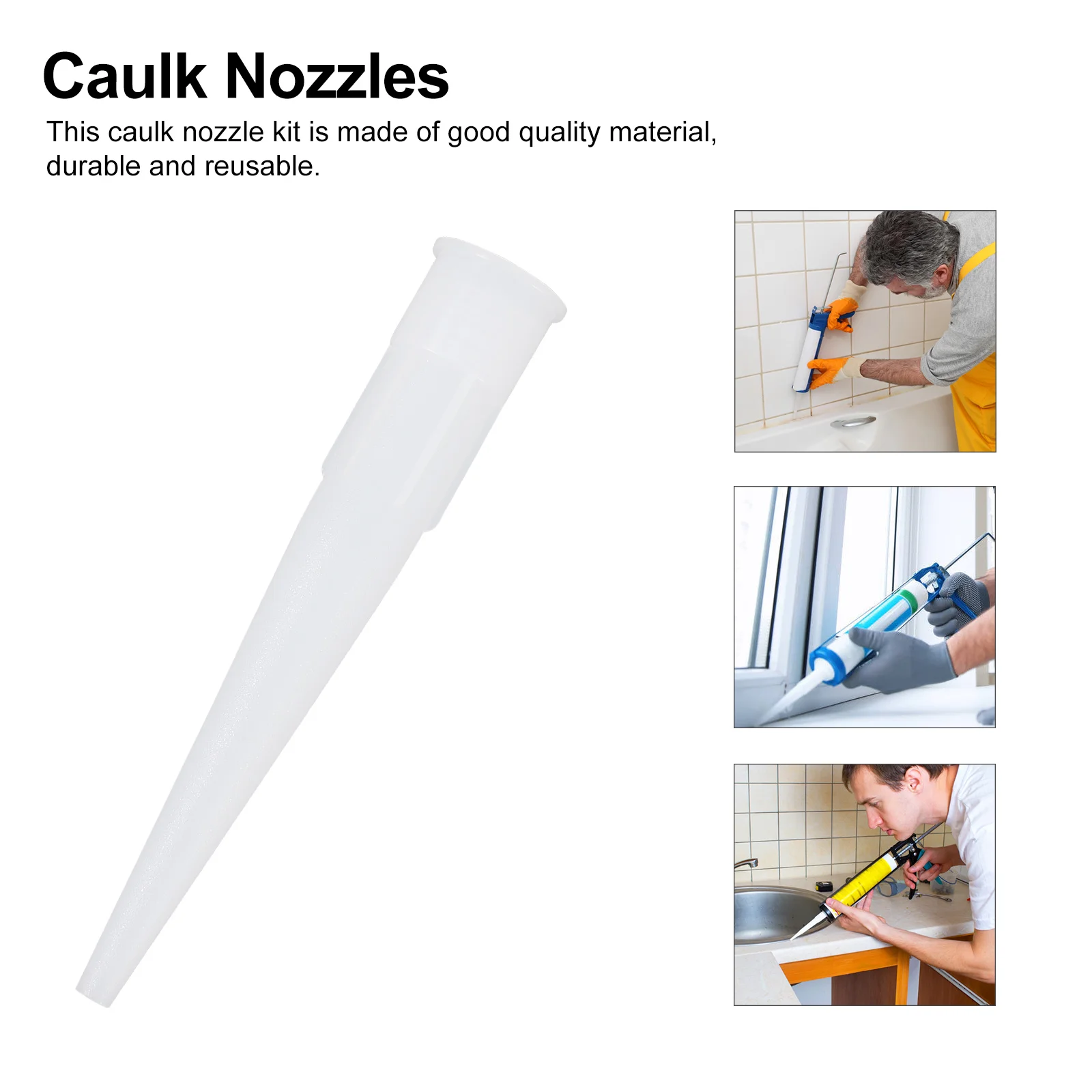 

40 pcs Caulk Nozzles Glue Nozzle Caps Silicone Sealant Caulking Device Accessories Screw Tip For Mastic Caulk Leakproof