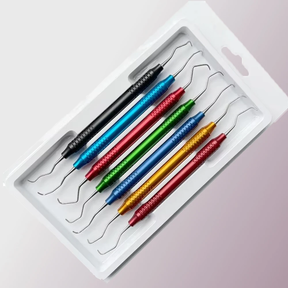 

7 шт., зубные пародонтальные щипцы для удаления зубного камня, кюреты, инструмент для удаления перио, инструменты для чистки полости рта, инструмент для чистки здоровья полости рта