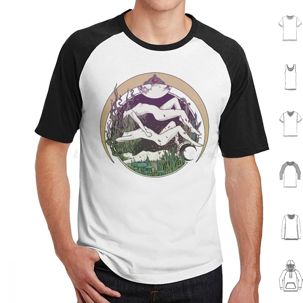 Moon Goddess T Shirt Big Size 100% Cotton Female Feminine Goddess Primitive Nature Earth Mother Nature Mother Earth Forest