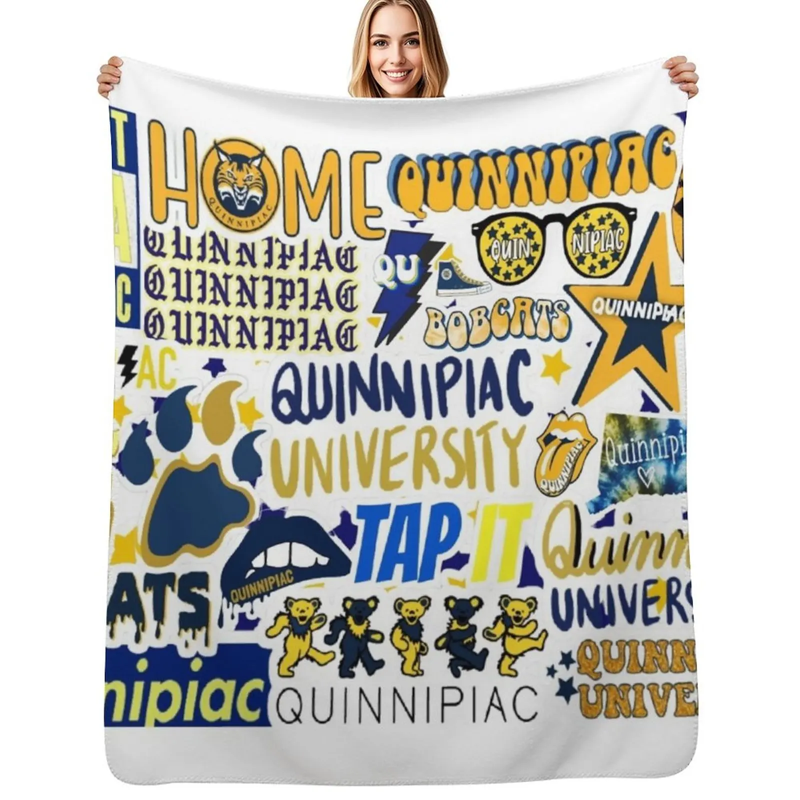 

Quinnipiac University Throw Blanket Soft Plush Blanket as Housewarming Gift