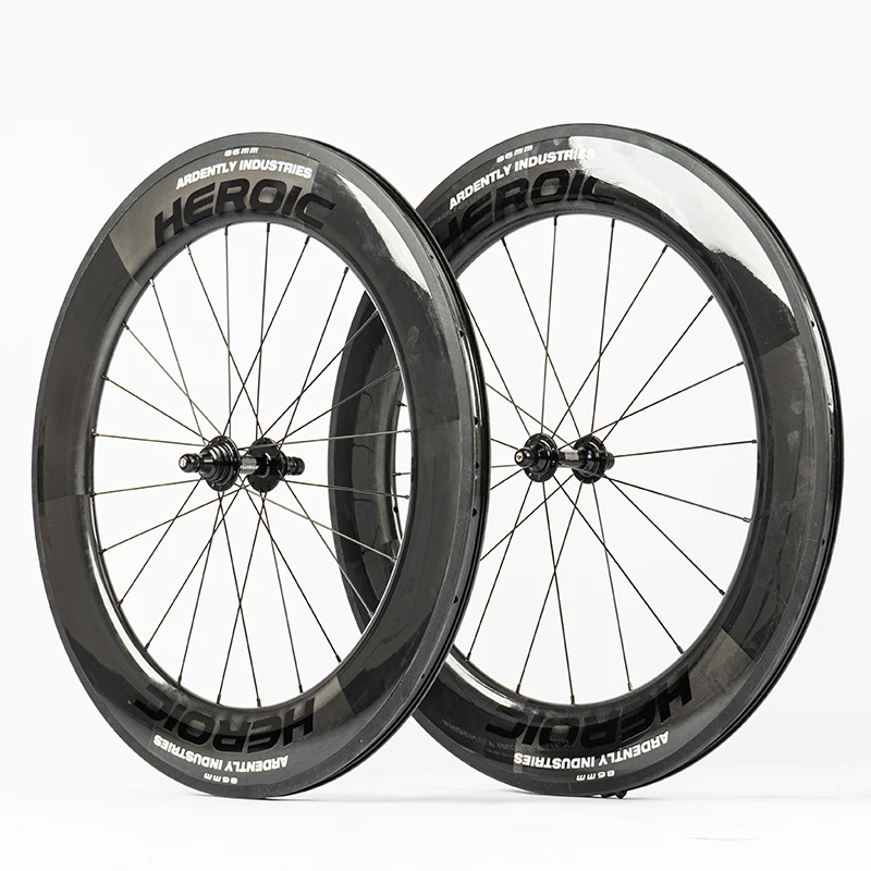 ARDENTLY 38mm 58mm 86mm 120mm Ultralight Full Carbon Fiber Wheelset Fixed Gear Bicycle 700C Rim Brake Fixie Cycling Wheel Sets