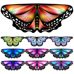 Kids Butterfly Wings Cape Girls Fairy Shawl Pixie Cloak Fancy Dress Costume Gift Performance Props Party Holiday DIY Decorations