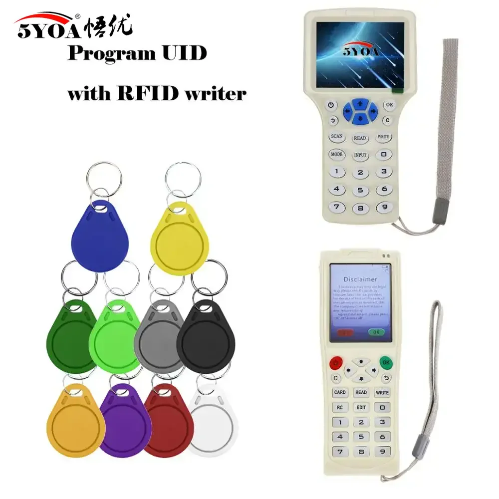 5YOA 100 pz Chiavi UID 13.56 mhz Portachiavi Portachiavi RFID Controllo Accessi Clone Chiave Token Scrivibile IC Badge Modificabile Impermeabile