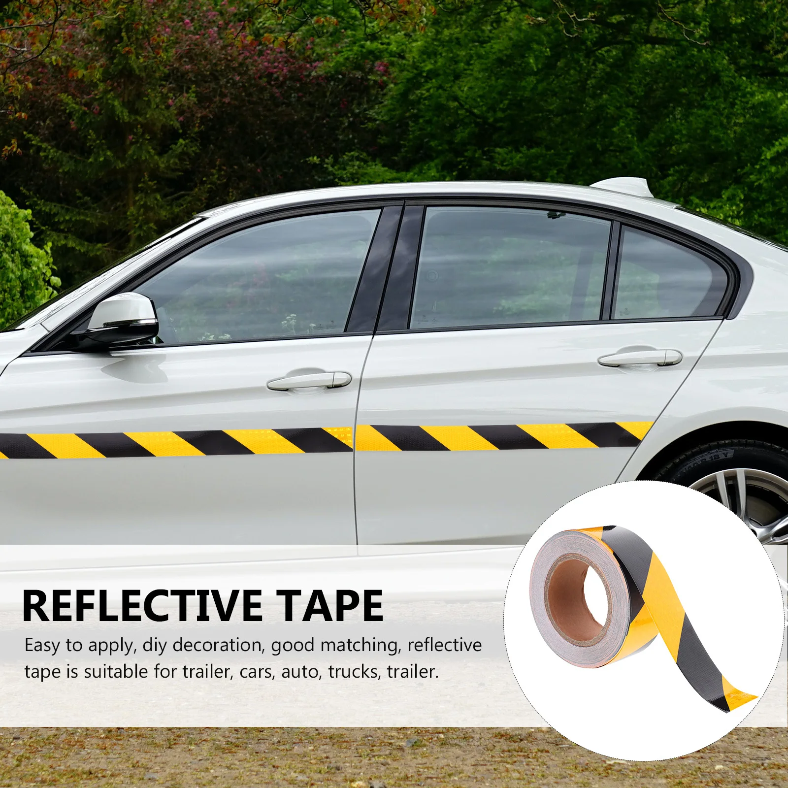 

1 Roll Reflective Tape For Car Bumper High Visibility Durable Pvc Pet Safety Sticker For Truck Trailer Outdoor Warning