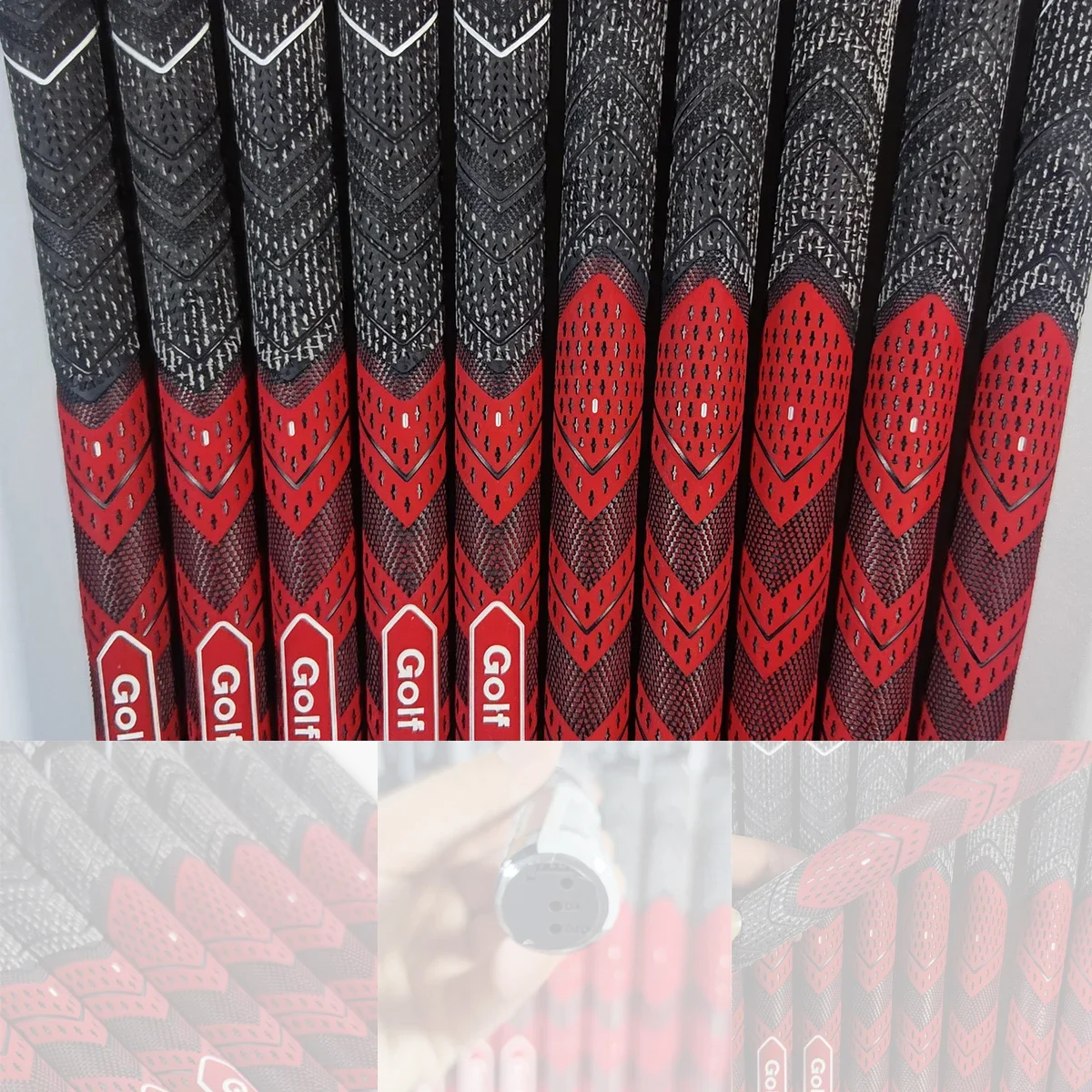 GP Plus4 Golf Grip Rubber CottonYarn Men\'s /Women\'s Standard Midsize Irons/Woods Universal Golf Club Grip Red