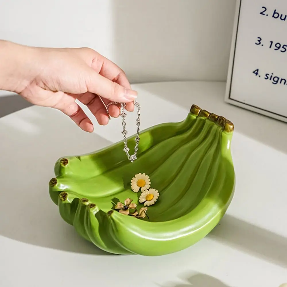 

Home Decorative Ceramic Banana Shaped Storage Tray Creative Durable Fruit Tray Exquisite Storage Container Festival