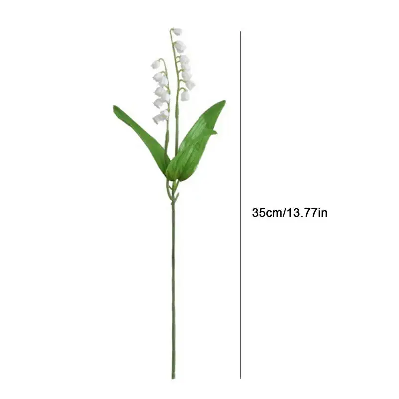 Lírio falso do buquê de orquídeas do vale, Flores brancas do sino, Flor de maio para a festa de casamento do jardim home, Wind Chime, 10pcs