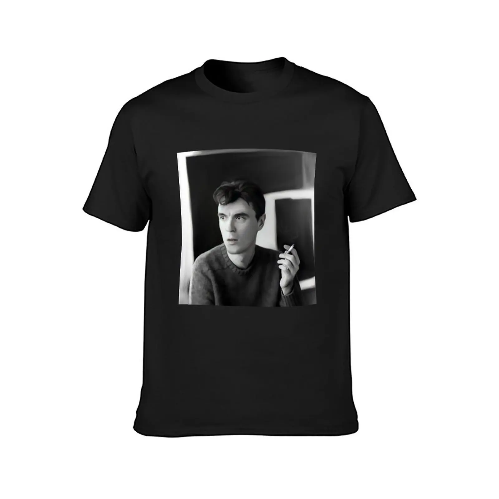 David Byrne Digital Acrylic Artwork T-Shirt summer tops summer top blacks Men's t shirts