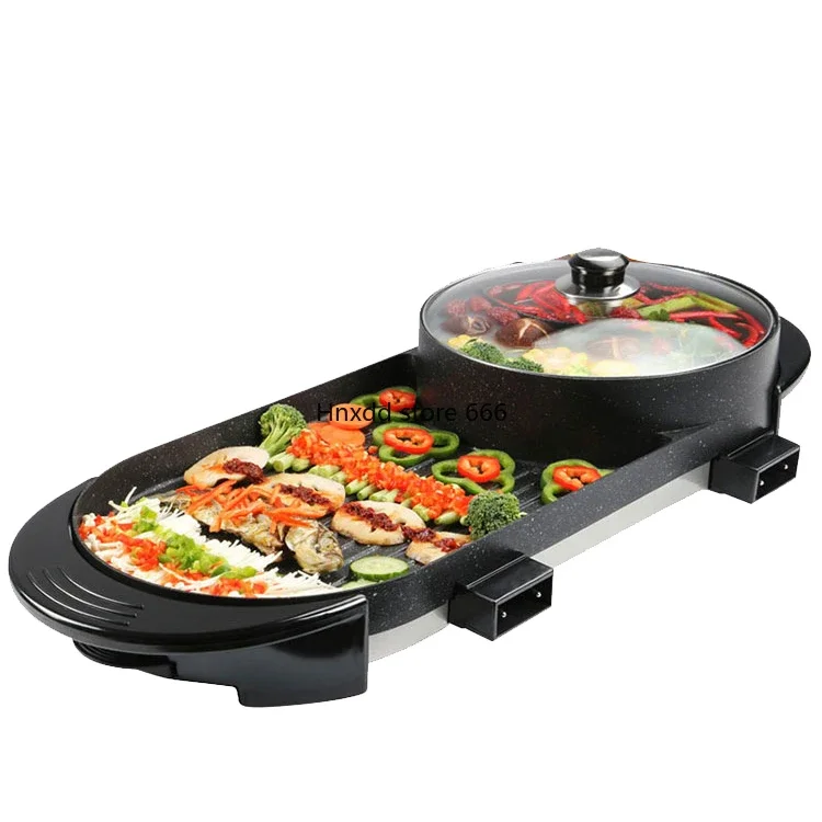 110V barbecue pot, mandarin duck  hot automatic barbecue integrated pot, household multi-function