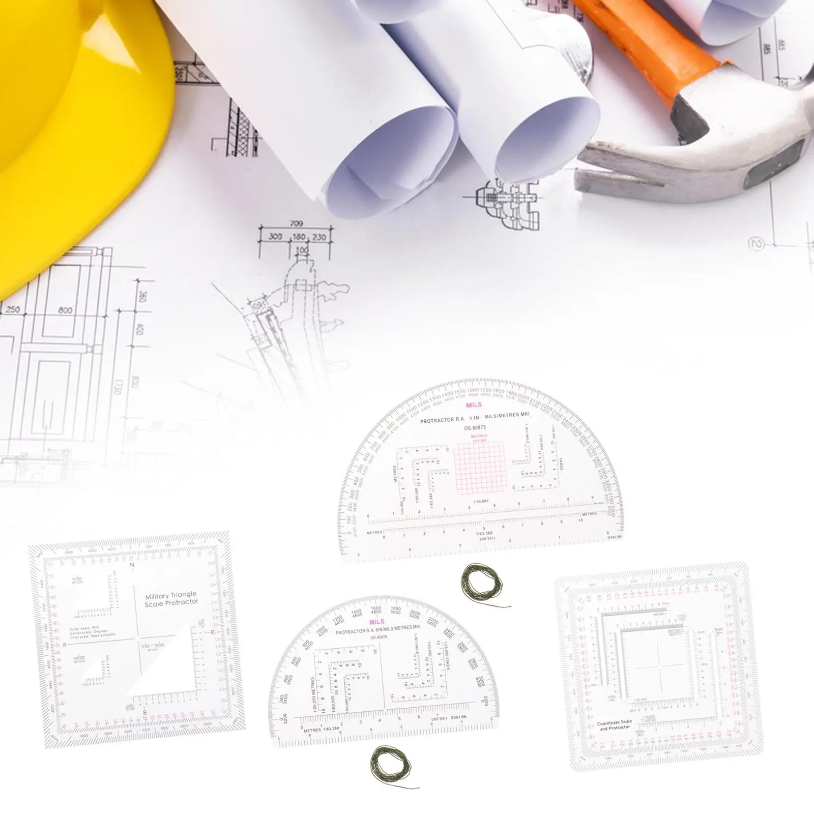 

Land Navigation Protractor Coordinate Reader Tool Coordinate Scale for