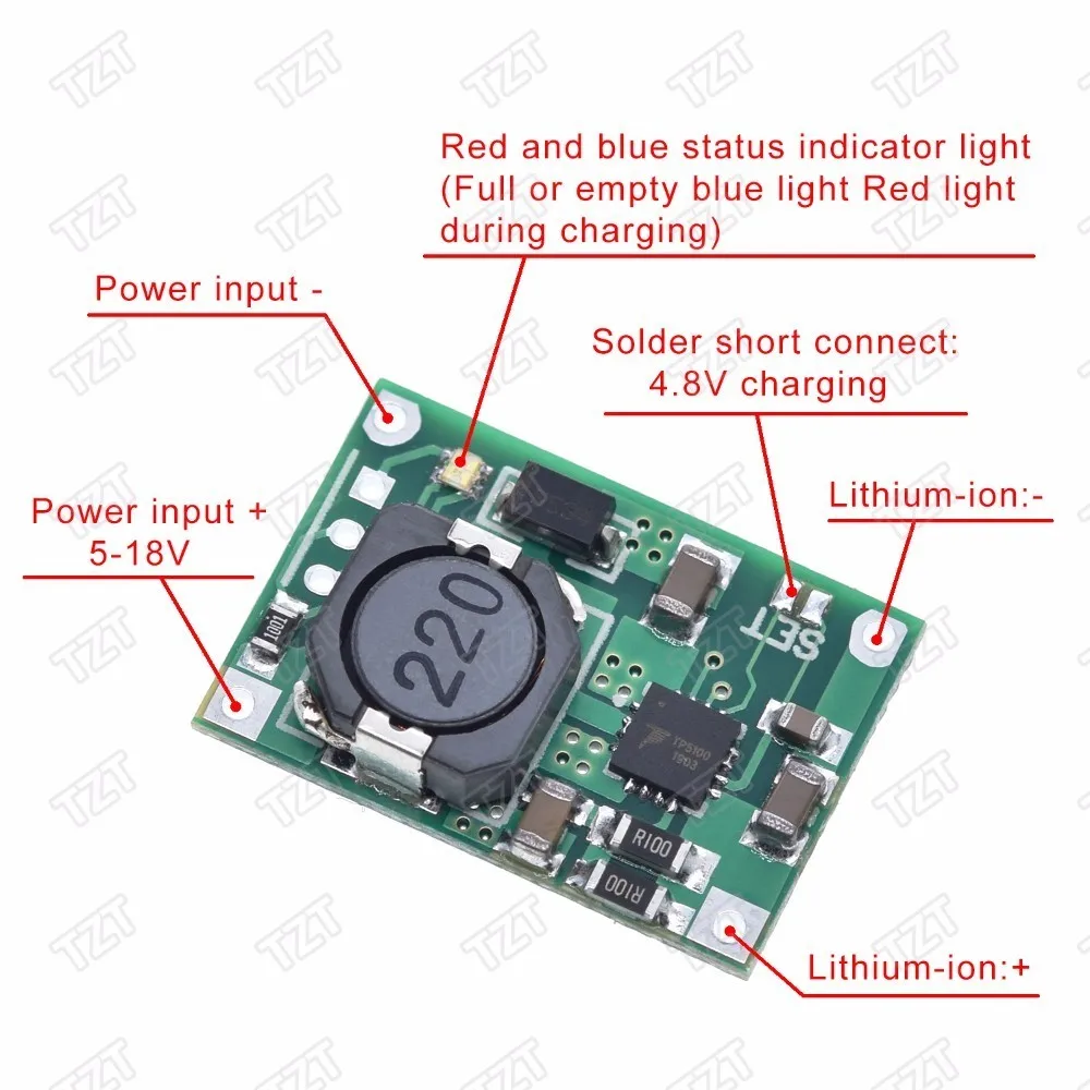 TP5100 double single lithium battery charge management compatible 2A rechargeable lithium plate  18650 TP5100 4.2V 8.4V image 6
