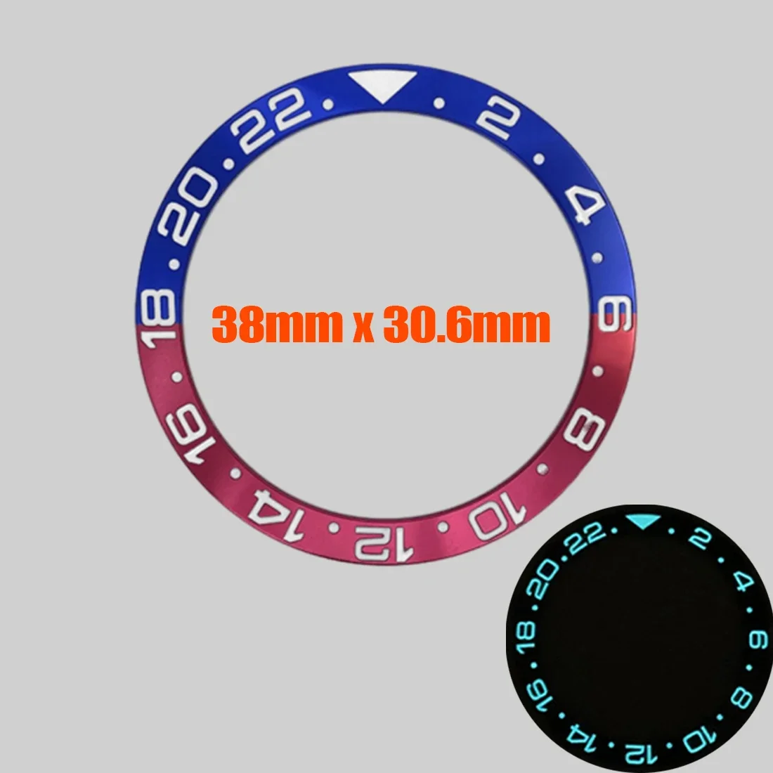 38x30.6 مللي متر ساعة الحافة إدراج صالح ل SUB SKX007 SRPD ساعة حافظة الألومنيوم الأخضر مضيئة الأزرق مضيئة منحني ساعة الحافة الدائري #5