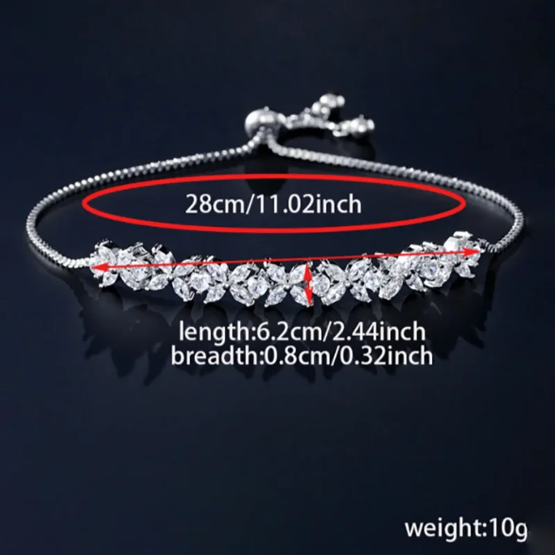 2024 New Fashion Silver Color Leaves Adjustable Bracelet Bangle for Women Anniversary Gift Jewelry Wholesale S6058