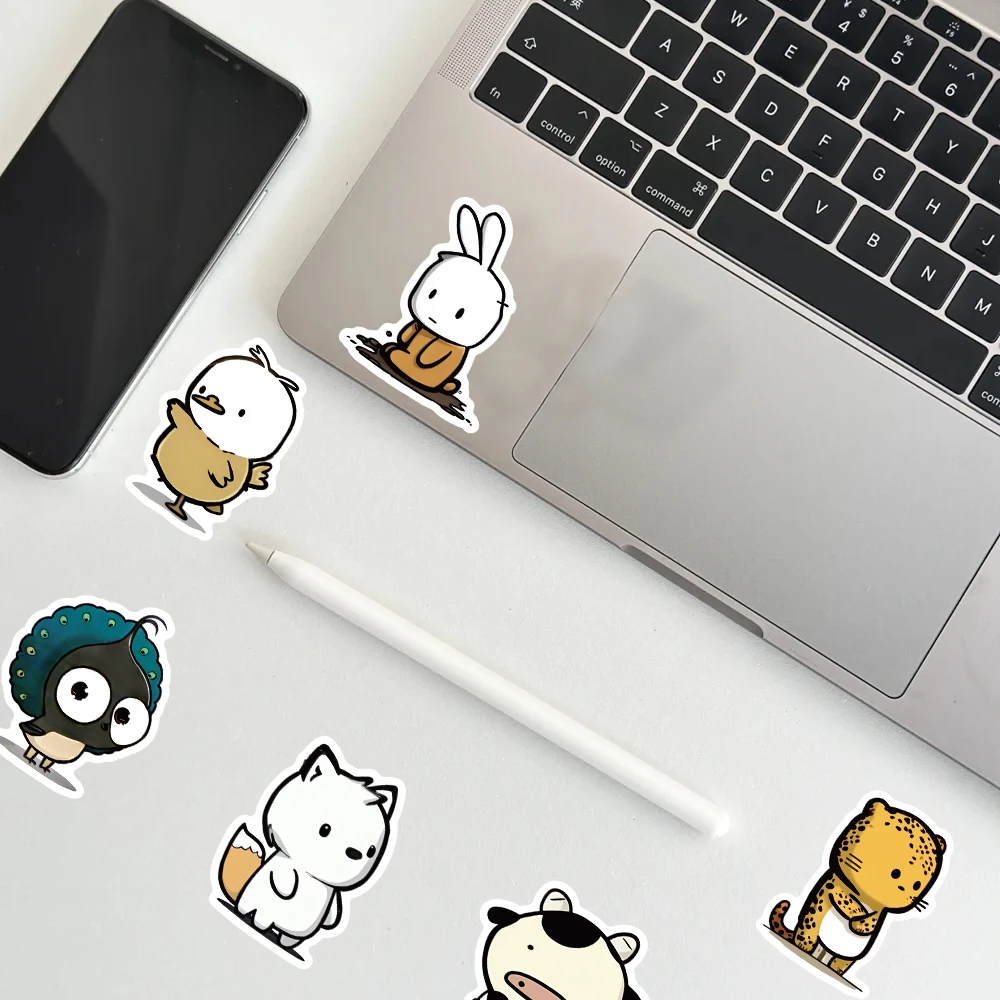 ชุดสติกเกอร์สัตว์การ์ตูนน่ารักหลากหลายแบบสำหรับตกแต่งแล็ปท็อป ขวดน้ำ สมุดภาพ งานฝีมือยอดนิยม ทันสมัย และไม่ซ้ำใคร