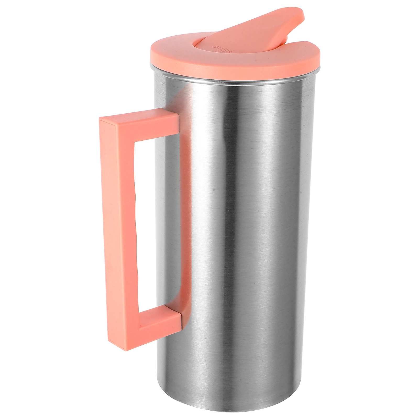 

1pc Stainless Steel Cold Water Kettle Large Capacity Nordic Pink Juice Pot Easy Clean Portable Beverage Pitcher For