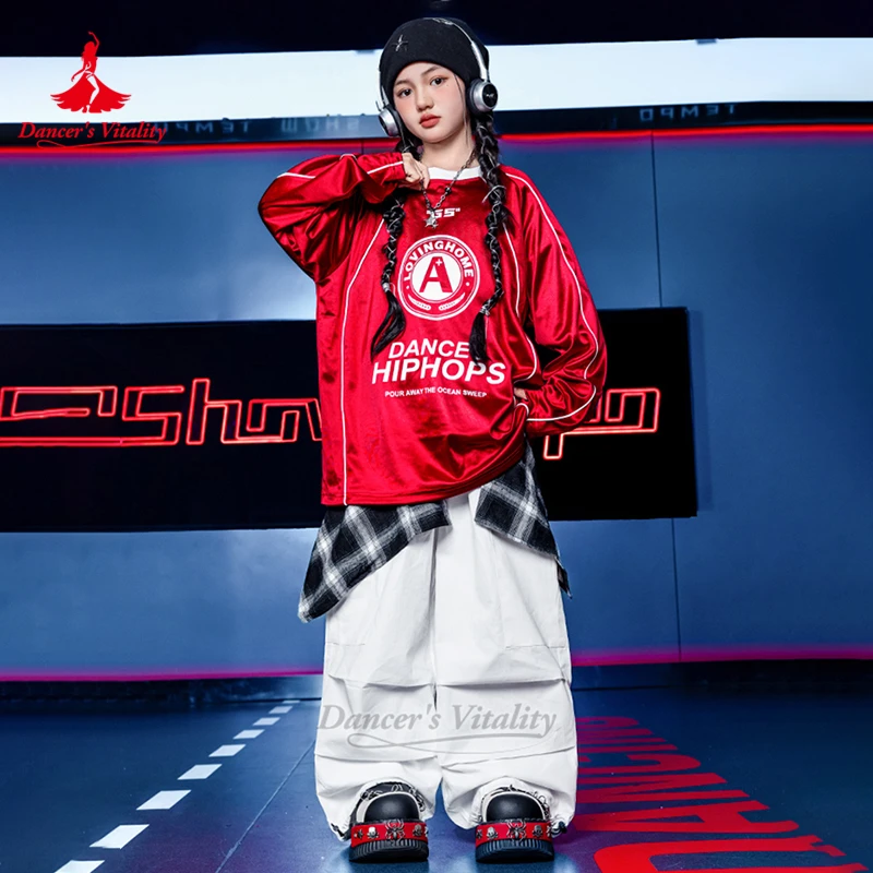 Kinderen Jazz Drum Prestaties 2-delige set Hiphop Lange of korte mouwen Breaking Dance Training Kleding Danser Vitaliteit