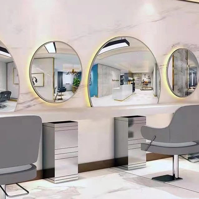 Conjunto de equipamentos para salão de beleza, estação de barbeiro, outros móveis para salão de beleza, espelho de barbeiro