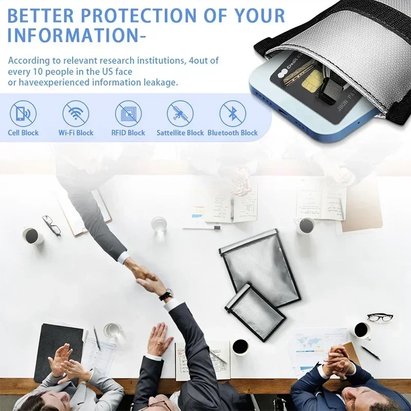 

Fireproof Waterproof Faraday Bag Anti Hacking Signal Blocker Pouch for Phones Key Fobs Laptop Notebook Storage