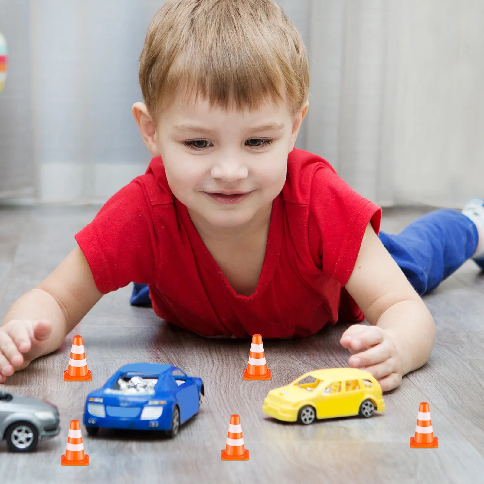 50Pcs Mini Traffic Cones Educational Road Sign Set Early Learning Safety Cognition for Kids Interactive Parent Child Play