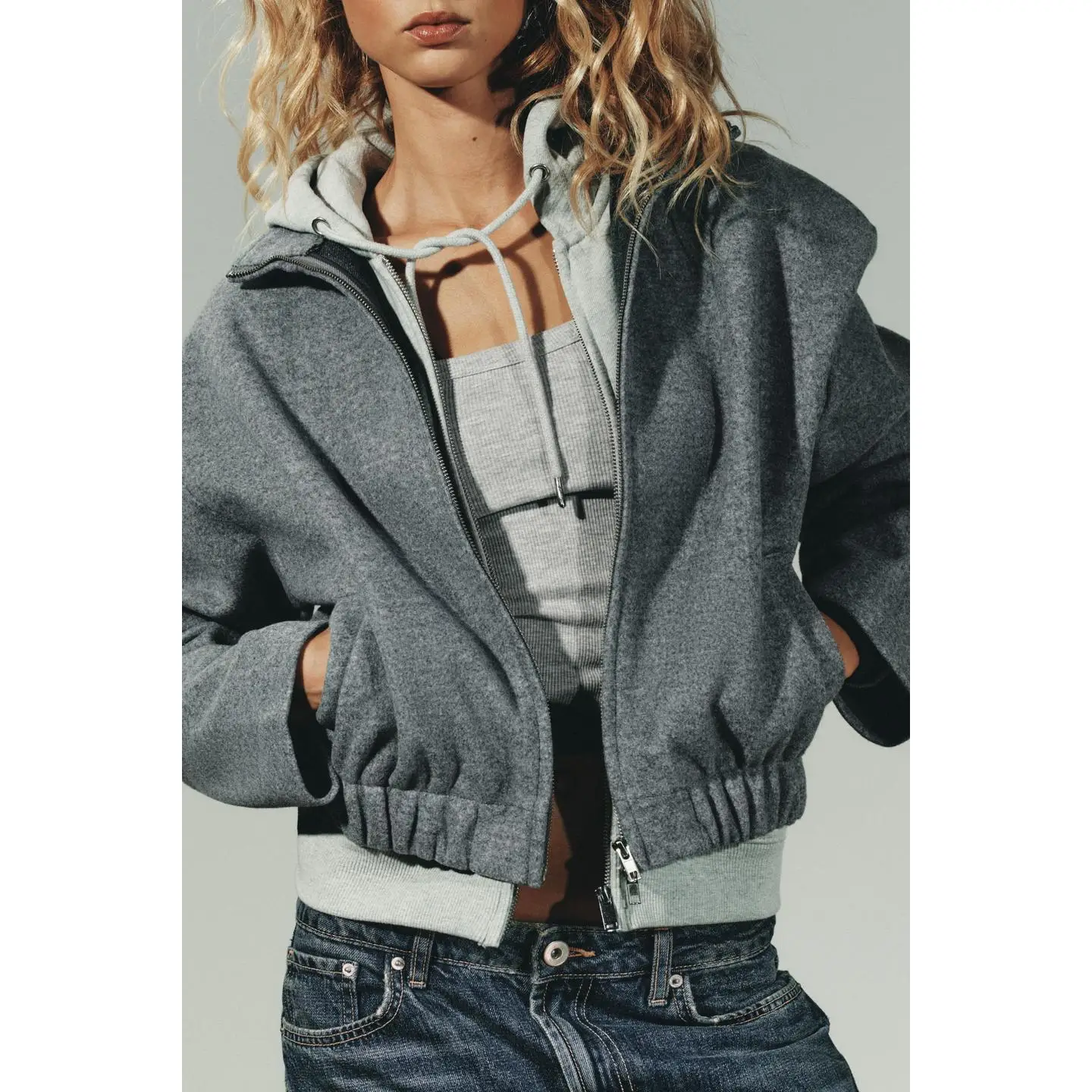 

Модная мягкая куртка-пилот с эластичным низом, повседневная, для ранней осени, с длинными рукавами, женская, стандартной длины, верхняя одежда