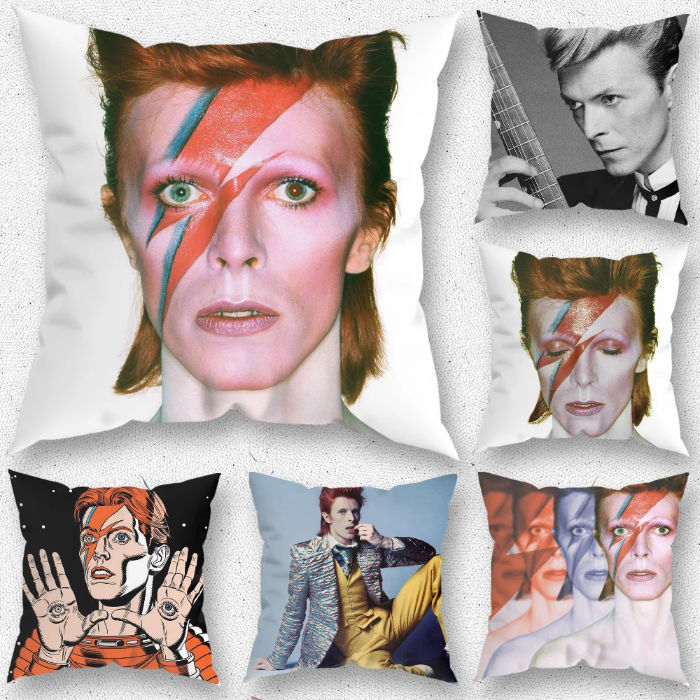 Singer D-David B-Bowie Pillow Case For Home Bedroom Room Decoration Living Room Sofa Cushion Cover Suitable