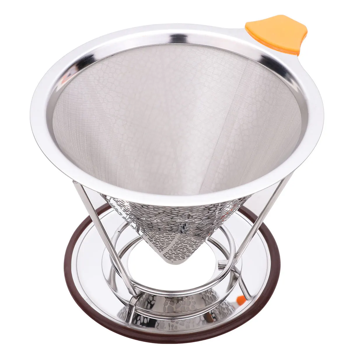 

1Pcs Stainless Steel Coffee Funnel 125ml Double-Layer Filter Fine Mesh Strainer Kitchen Funnel Durable Dishwasher Safe