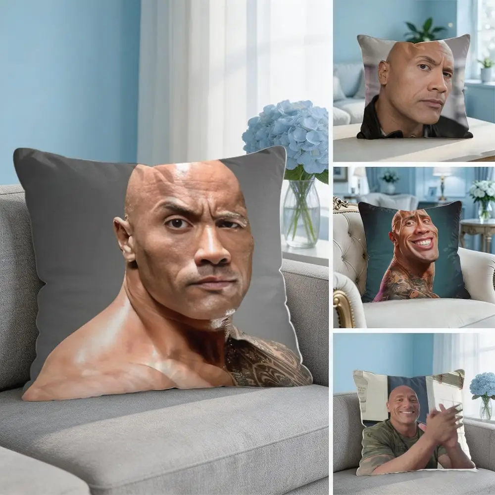 The R-Rock D-Dwayne Cushion Cover Square Pillow Bedroom Sofa Leisure Comfort Living Room Home Decoration 40X40