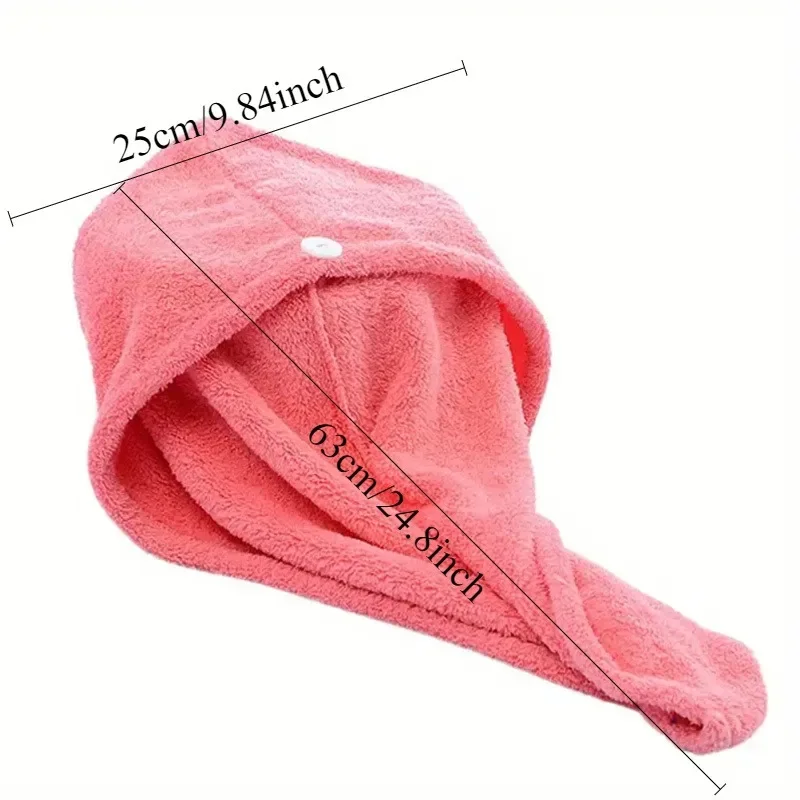 1PC Multi-color Coral Fleece Dry Hair Cap Absorbent Quick Drying Shower Cap Used for Hair Drying Wrapping Soft Non Shedding