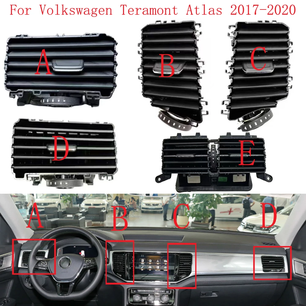 1/2/4 قطعة منفذ مكيف الهواء ل Volkswagen Teramont Atlas 2017-2020 أداة منفذ الهواء مكيف الهواء تنفيس التيار المتناوب تنفيس