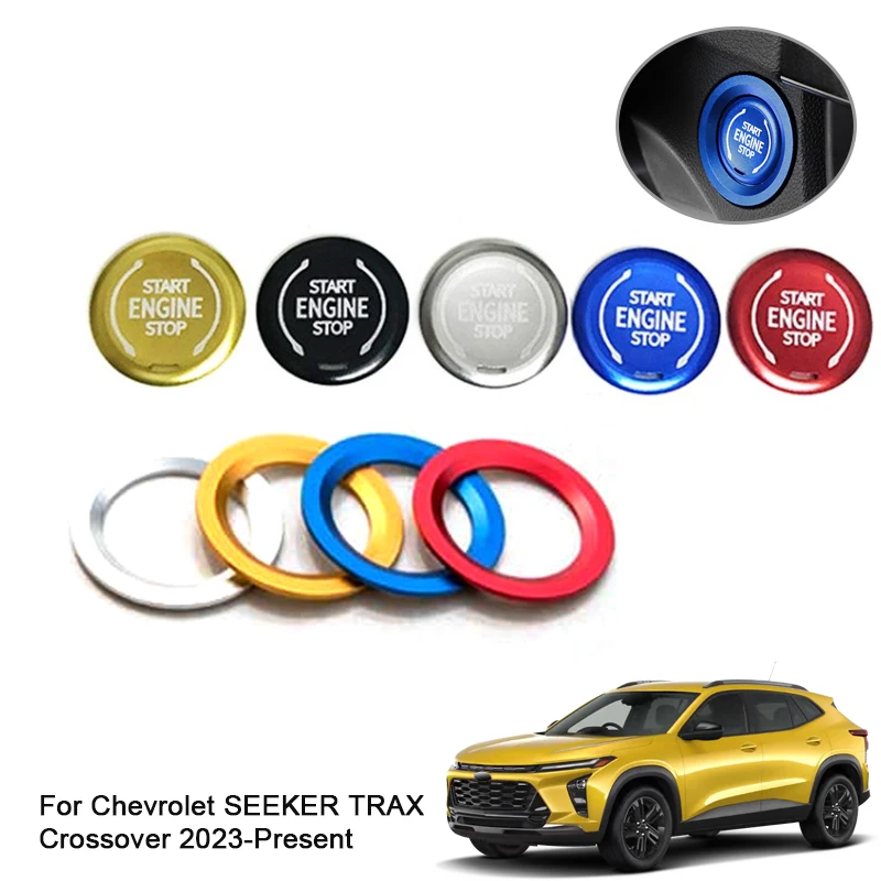 2PCS Car Ignition Key Switch Ring Cover Hole Circle Sticker For CHEVROLET SEEKER TRAX CROSSOVER 2023 2024 2025 Auto Accessories