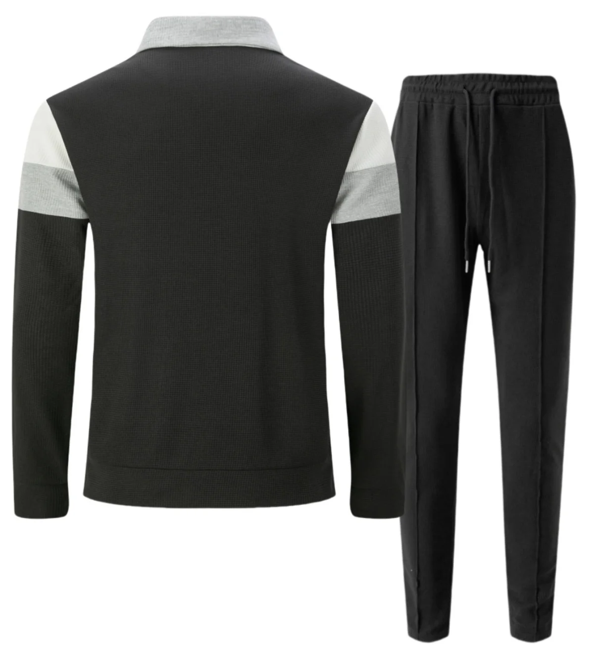 Men's Spring-Autumn Casual Zipper Jacket And Pants Set Fashionable Sporty Street-Appropriate Long-Sleeved Two-Piece Outfit