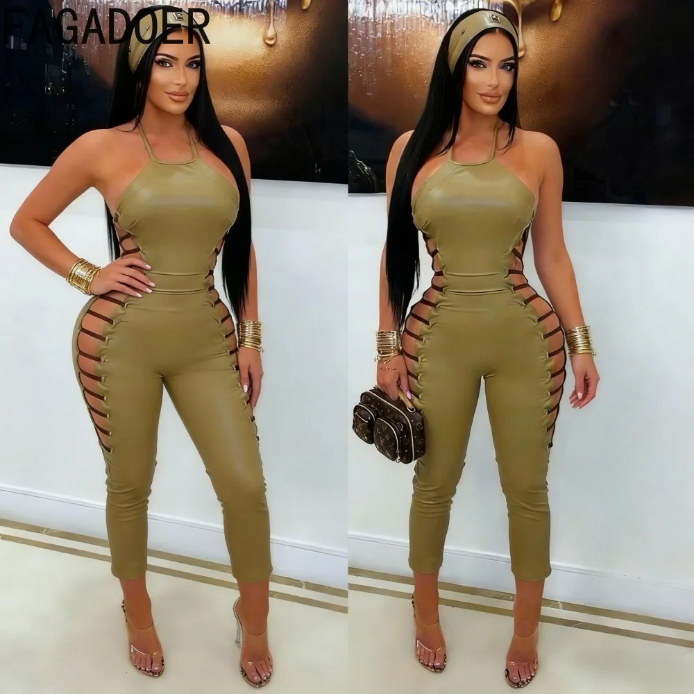 

Новинка: Сексуальный комбинезон-боди FAGADOER с вырезами и вставками, женский, на бретелях, без рукавов, с открытой спиной, для вечеринок и клубов