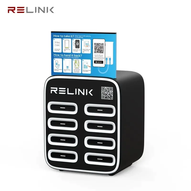 Hot Sale 2025 Hot Sale 8-Slot Smart Power Bank Station-4G/WiFi Rental 5000/8000mAh 30W Output Quick Charge Support for