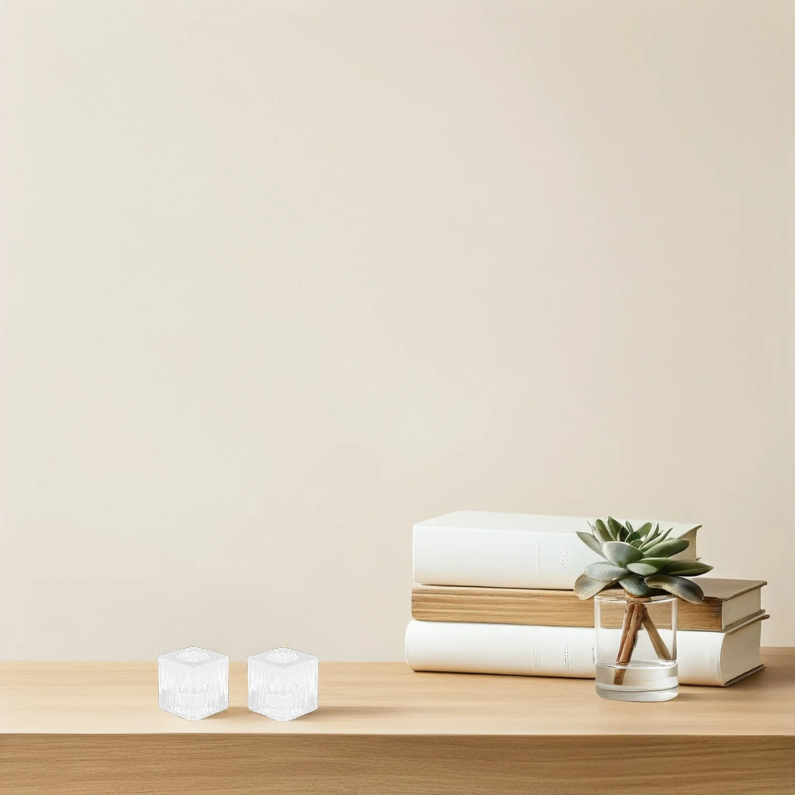 

4Pcs Clear Crystal Striped Glass Holders Taper Stands Wedding Banquet Party Festival Decor Home Decor