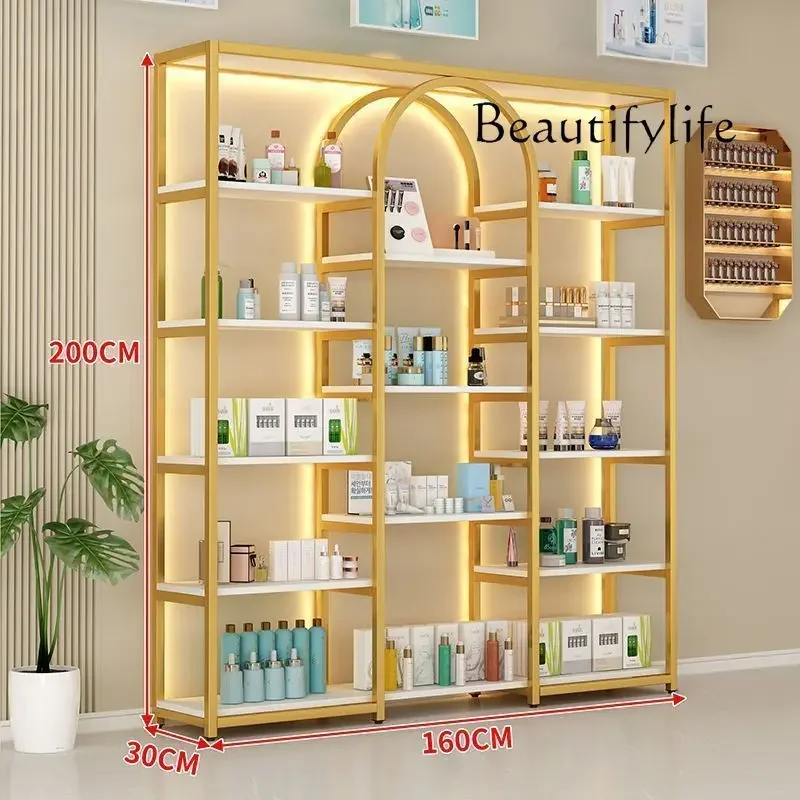 To Light Luxury Display Stand Nail Art Cosmetics Display Cabinet Beauty Salon Shelf Nail Polish Glue Cabinet