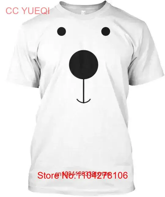 Minimalist Polar Bear Face T Shirt long or short sleeves