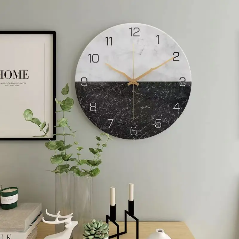 

30*30cm Nordic creative living room mute metal quartz clock modern simple light luxury fashion wall hanging clock