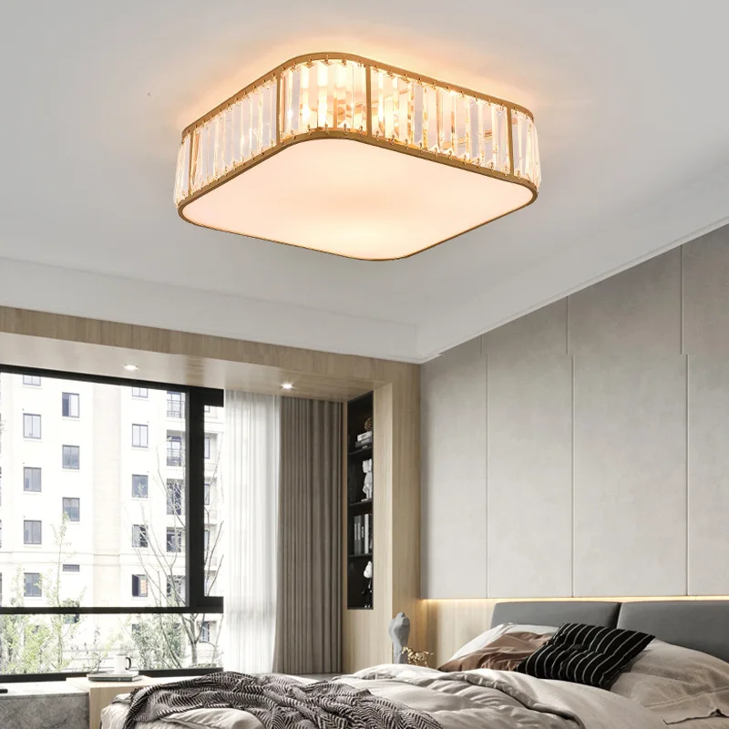 

Crystal LED Ceiling Lamp Modern Lustre Round/Square/Flower Shaped Ceiling Lights for Living Room Bedroom Corridor Indoor Fixture