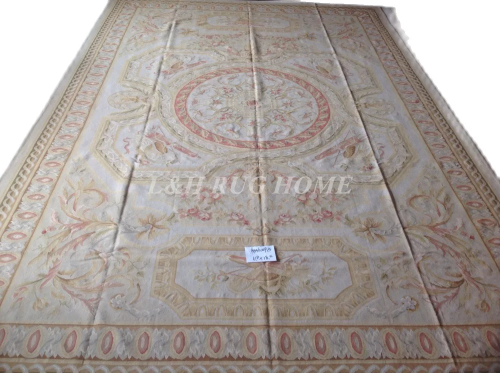 Free shipping 12'x18' Hand Woven Aubusson rugs aubusson woolen rugs and handmade area carpets for home decoration