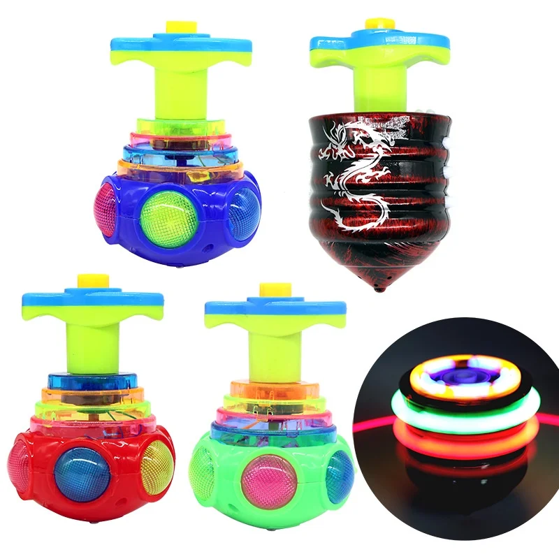 

Child Spinning Top Flash Luminous Spinning Tops Toy Colorful Top Ejection Flashing Led Music Gyroscope Children Classic Toys